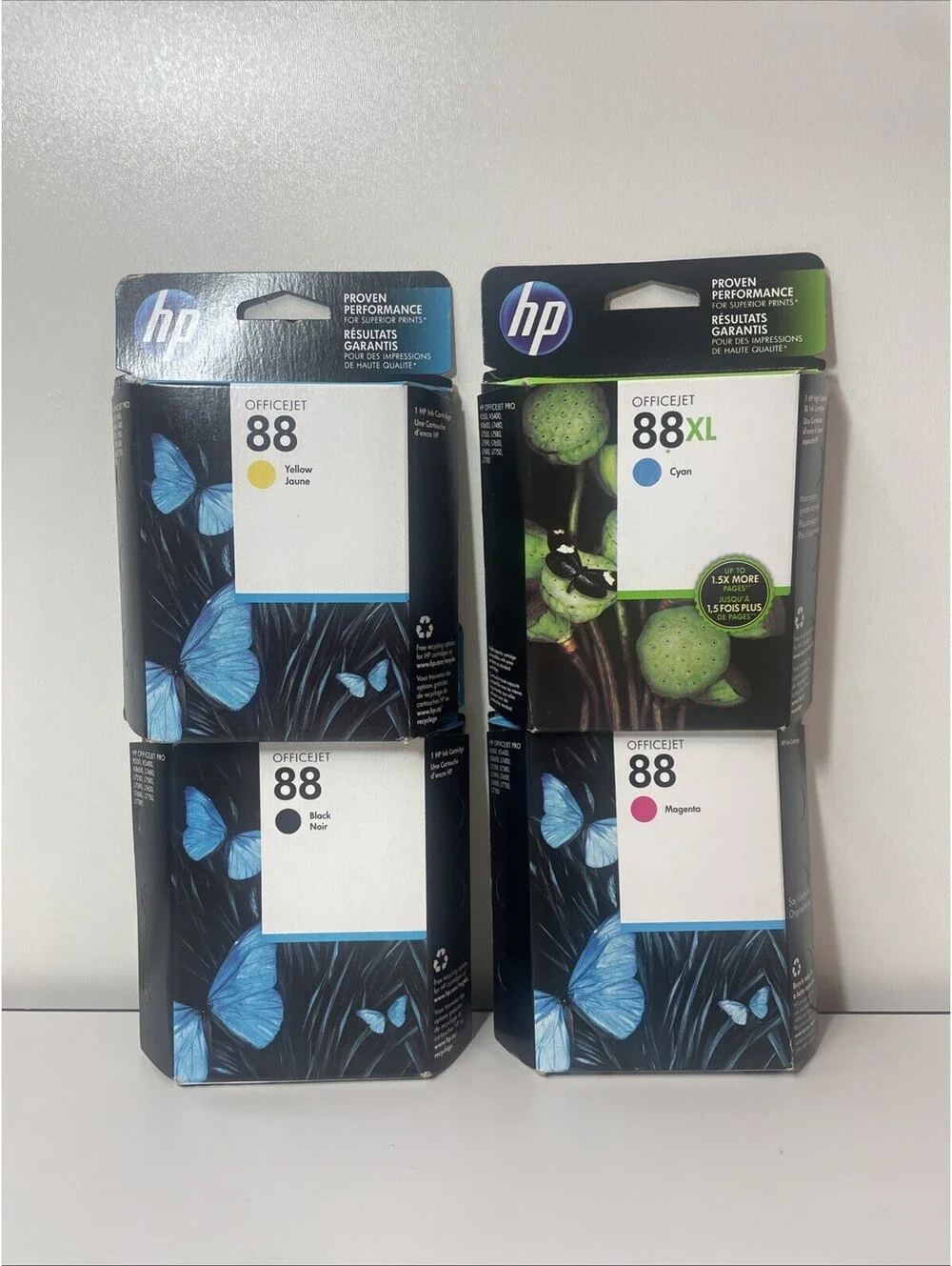 4pk New Genuine Officejet Pro K5400 K550 HP 88 Color Ink Cartridges Exp 2015